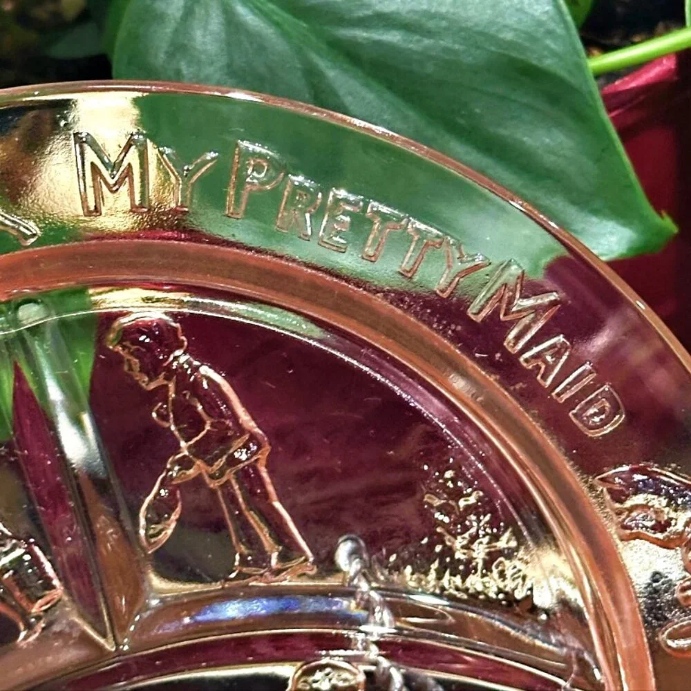 Childs Pink Depression Glass Plate 8.5 Inch Margery Daw Divided 1930S Jack Jill